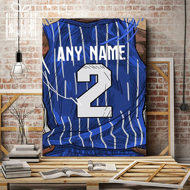 Orlando Magic Jersey Custom Canvas Print Wall Art for Boy Girl Men Women Basketball Personalized Canvas Art
